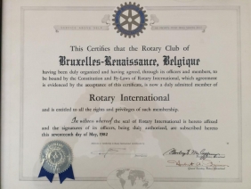 Charte de création du Rotary Club Bruxelles Renaissance